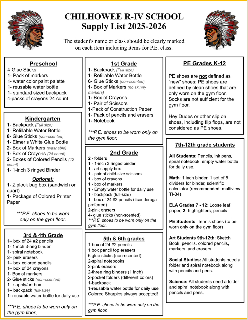Supply List
