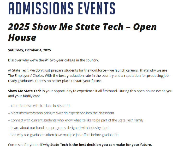State Tech Open House