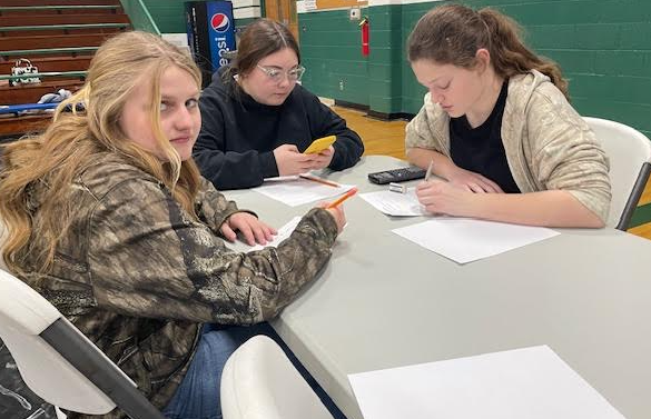 7th graders working on the 7th grade math team test
