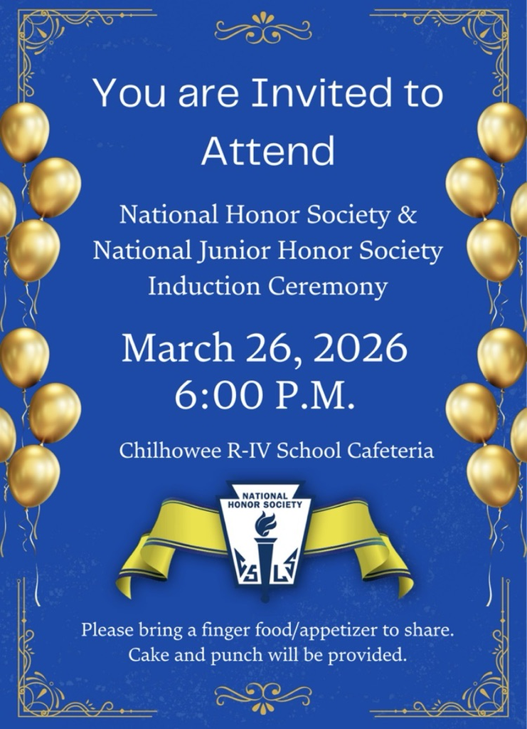 NHS/NJHS Induction Ceremony is tonight at 6pm in the cafeteria. Cake and punch provided. Please bring a finger food or appetizer to share.