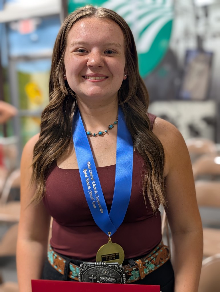 Hayley Jankins is the 1st Place Winner of the Youth Tour West Central Electric Contest.