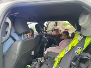 in the backseat