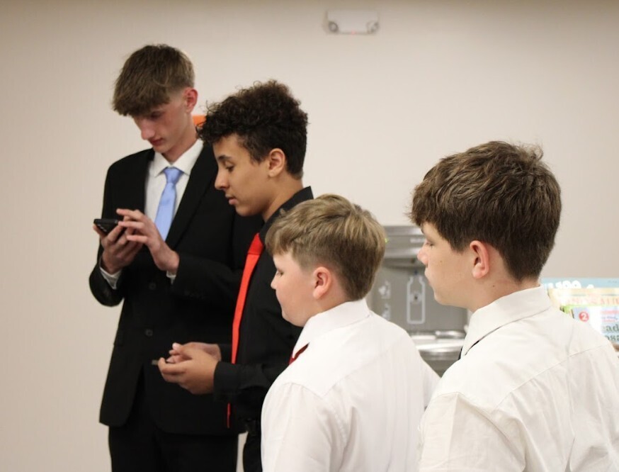 Some of the boys before the ceremony starts