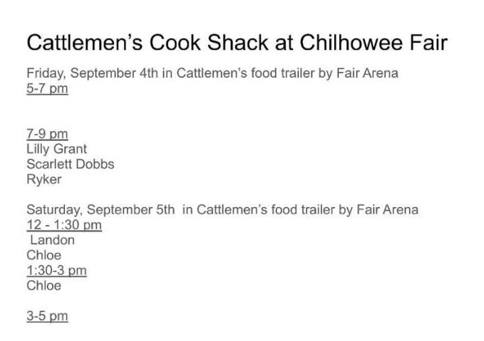 Cook Shack for Fair