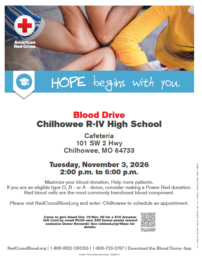 Flyer for the Blood Drive