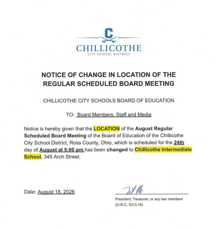 Board Meeting Change