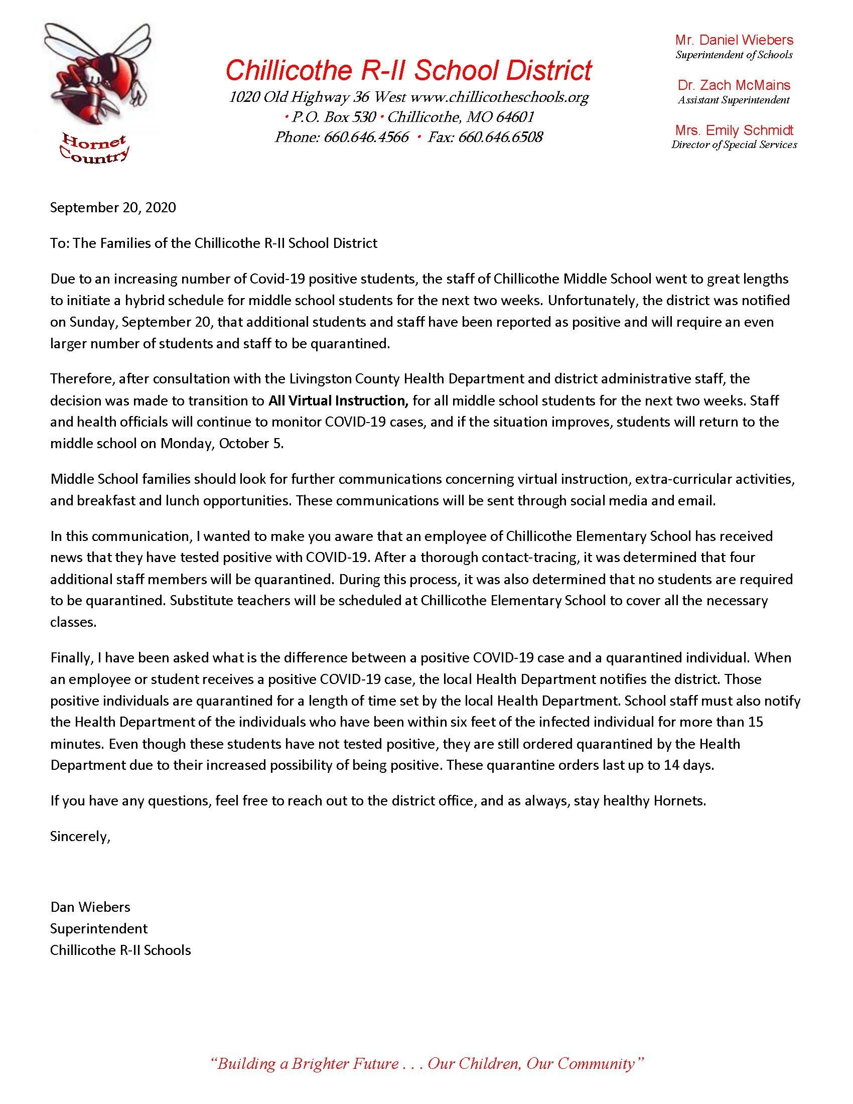 CMS to go 100% Virtual | Chillicothe R-II School District