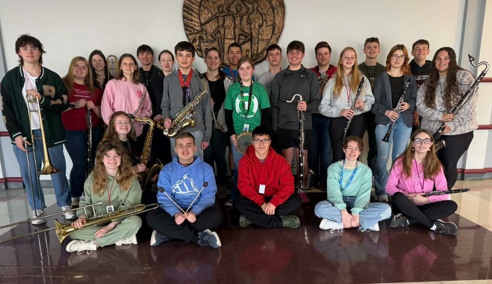 Chillicothe High School band students qualified to compete at the MSHSAA State Music Festival at the University of Missouri on April 30 after earning Exemplary (Gold) ratings at the MSHSAA Northwest District Solo & Small Ensemble Festival in St. Joseph on March 21. Pcitured front row left to right Evey Daffern, Reanna Reid, Kallen Hawkins, Hyun Lee, Elise Reid, Helena England  2nd row Anna Sprong, Addison Fagain, Kierra Williams, Isabella Leverett, Mason Eckert, Carlee Regan, Carson Brookman, Mackenzie Bagley, Joon Lee, Piper Guthrie, Alexander England, Aaron Snider, Gavin Harding, Ava Thompson, Dallyn Bailey, Ava Lance, Tyler Tipton, Kelly Hopper.