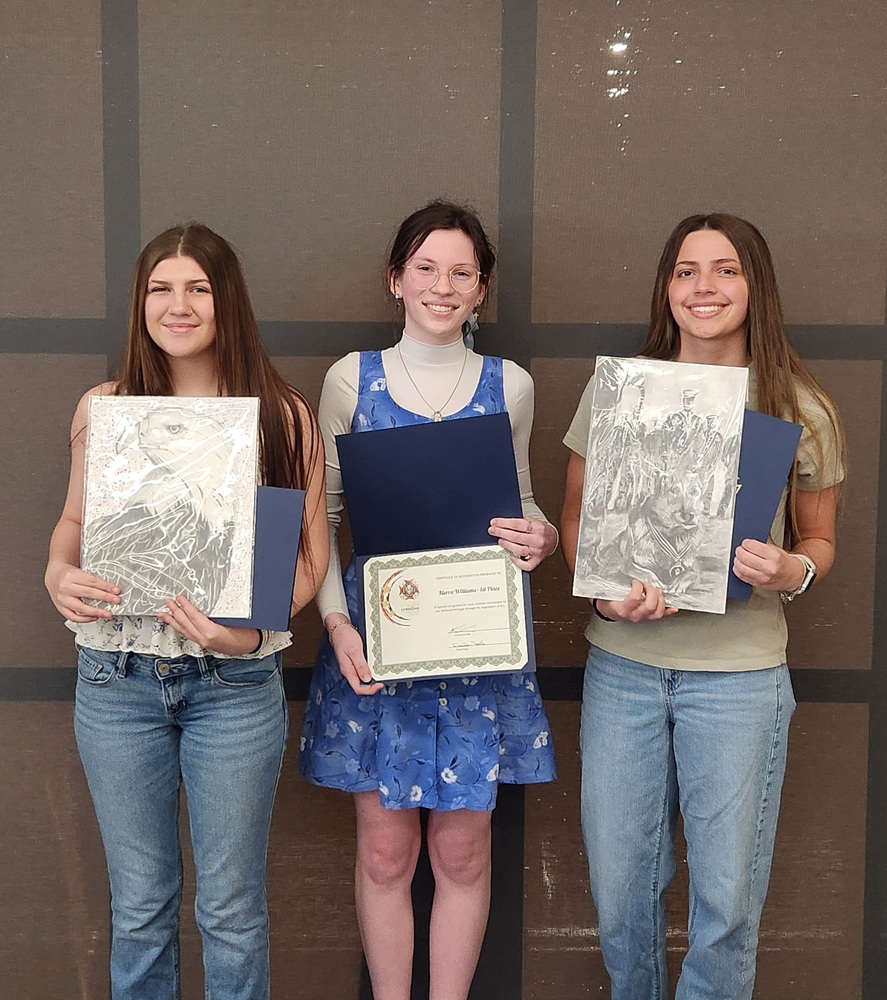 Emerie Kale – Third Place Olivia Jenkins – Second Place Kierra Williams – First Place (and advancing to State)