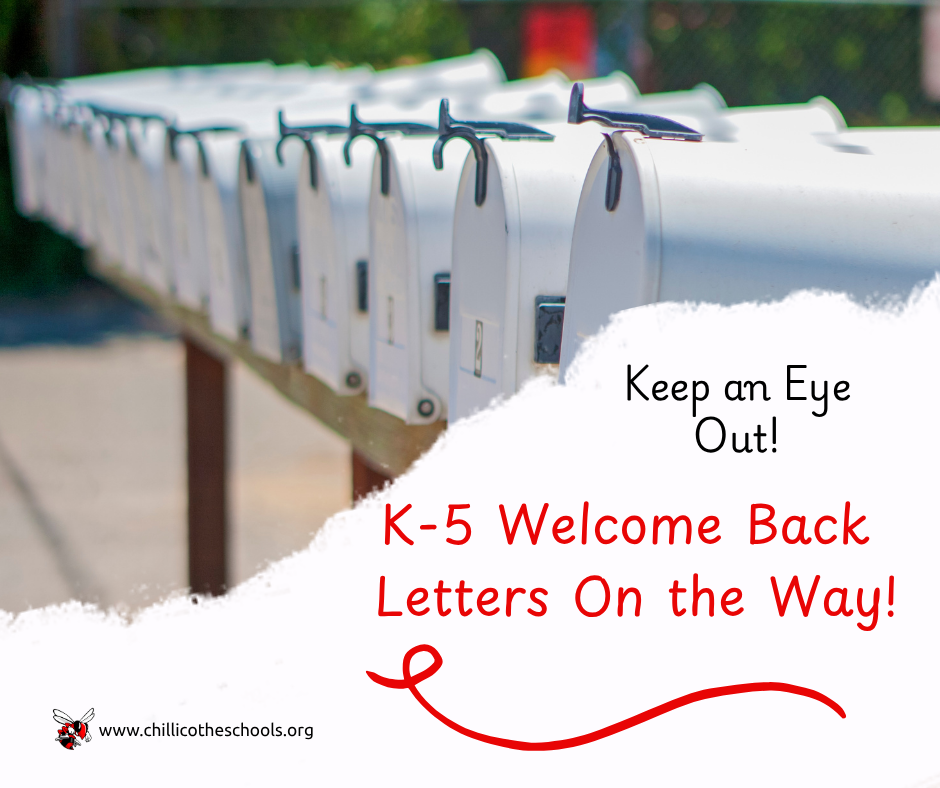 K-5th Grade Welcome Back Letters