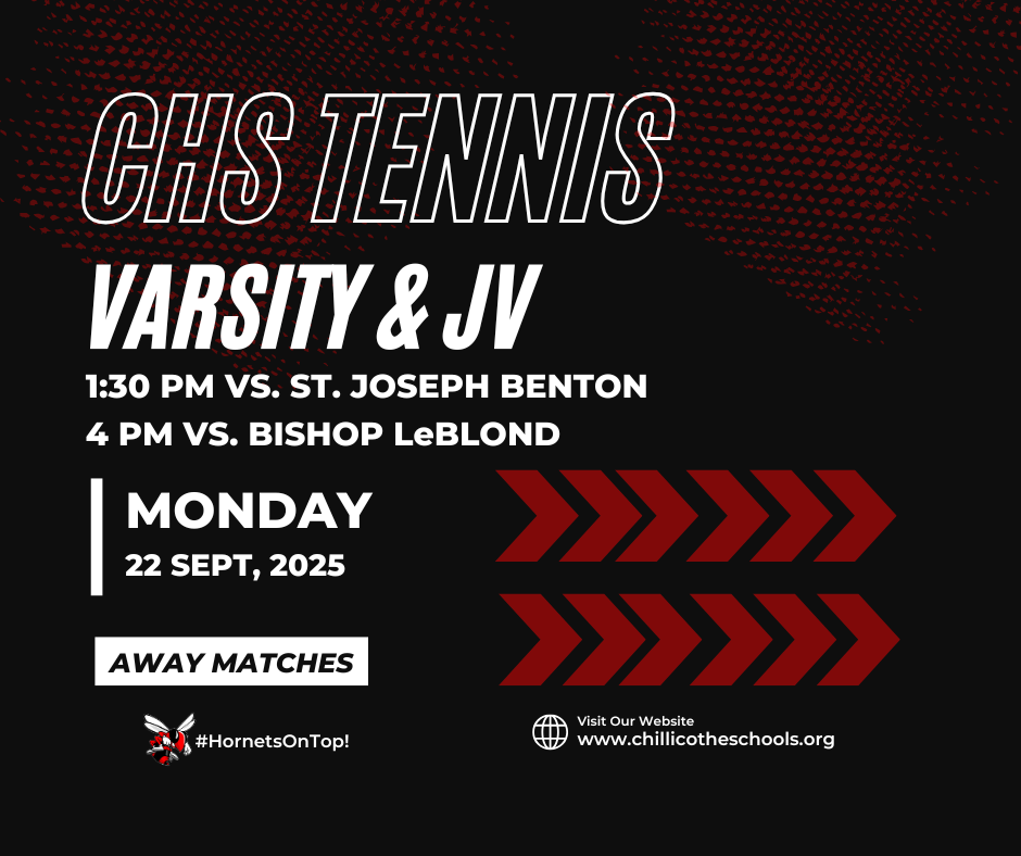 CHS Girls Varsity and JV Matches Sept. 22nd vs. Benton at 1:30 PM and Bishop LeBlond at 4 PM.