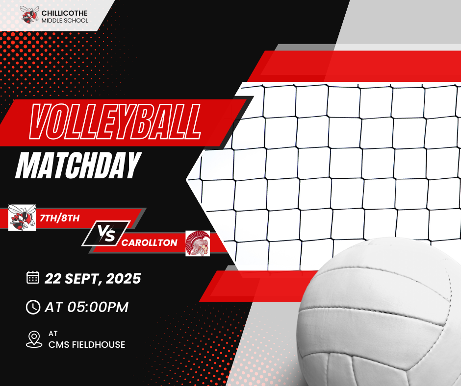CMS vs. Carrollton Monday, Sept. 22nd at 5 PM at CMS Fieldhouse