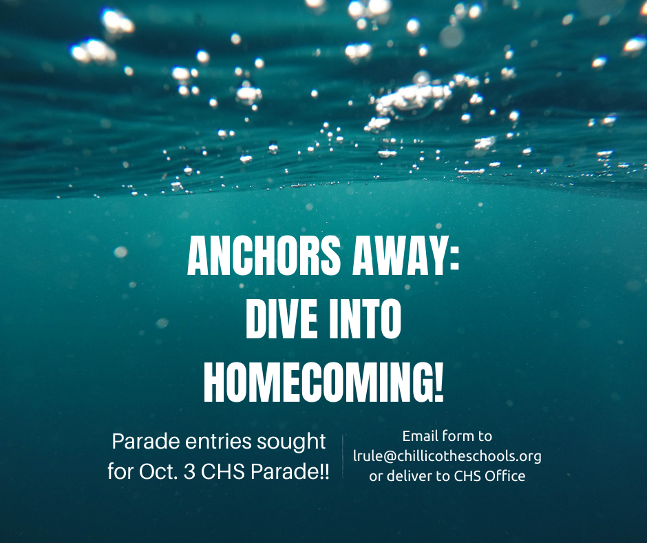 Parade entries sought for Oct. 3 CHS Parade, "Anchors Away: Dive Into Homecoming"