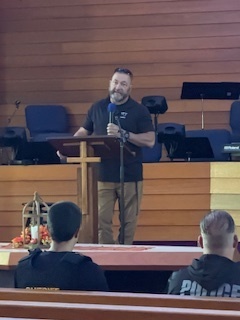 SRO Mike Lewis training staff.