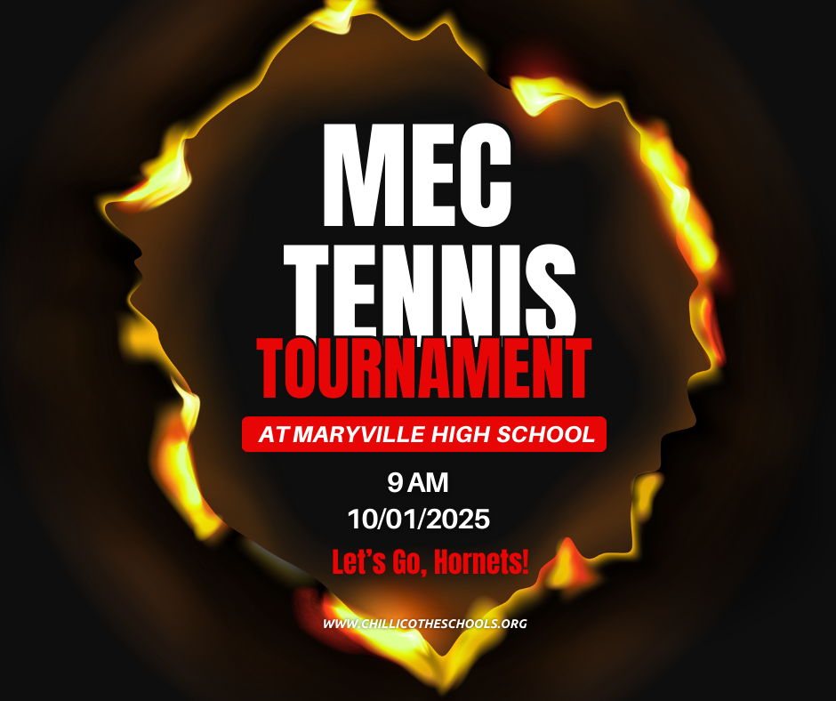 CHS Varsity Tenis at Maryville Wednesday, Oct. 1st for the MEC Tennis Tournament, which starts at 9 AM.