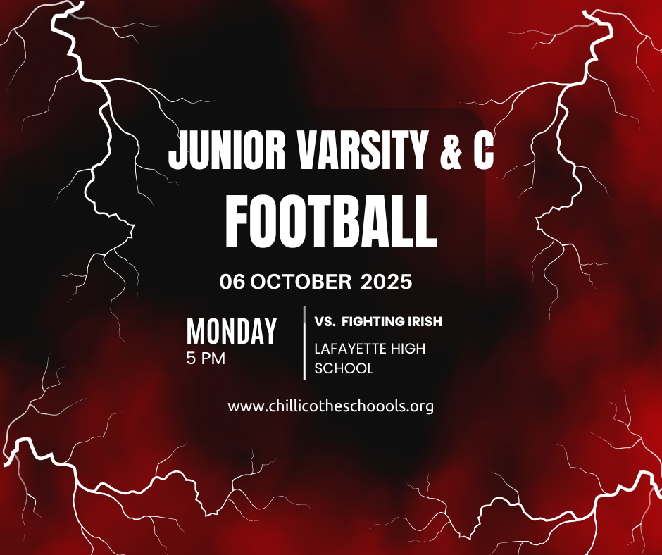 CHS Varsity and JV Football game vs. Lafayette Monday, Oct. 6th at 5 PM at Lafayette
