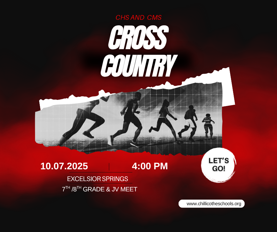CMS & CHS JV Cross Country meet at Excelsior Springs Tuesday, Oct. 7th at 4 PM.