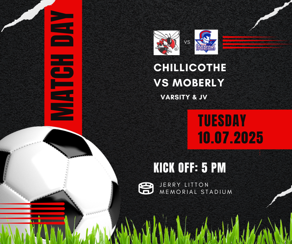 CHS Varsity & JV Soccer Games vs. Moberly starting at 5 PM Tuesday, Oct. 7th at Jerry Litton Memorial Stadium.