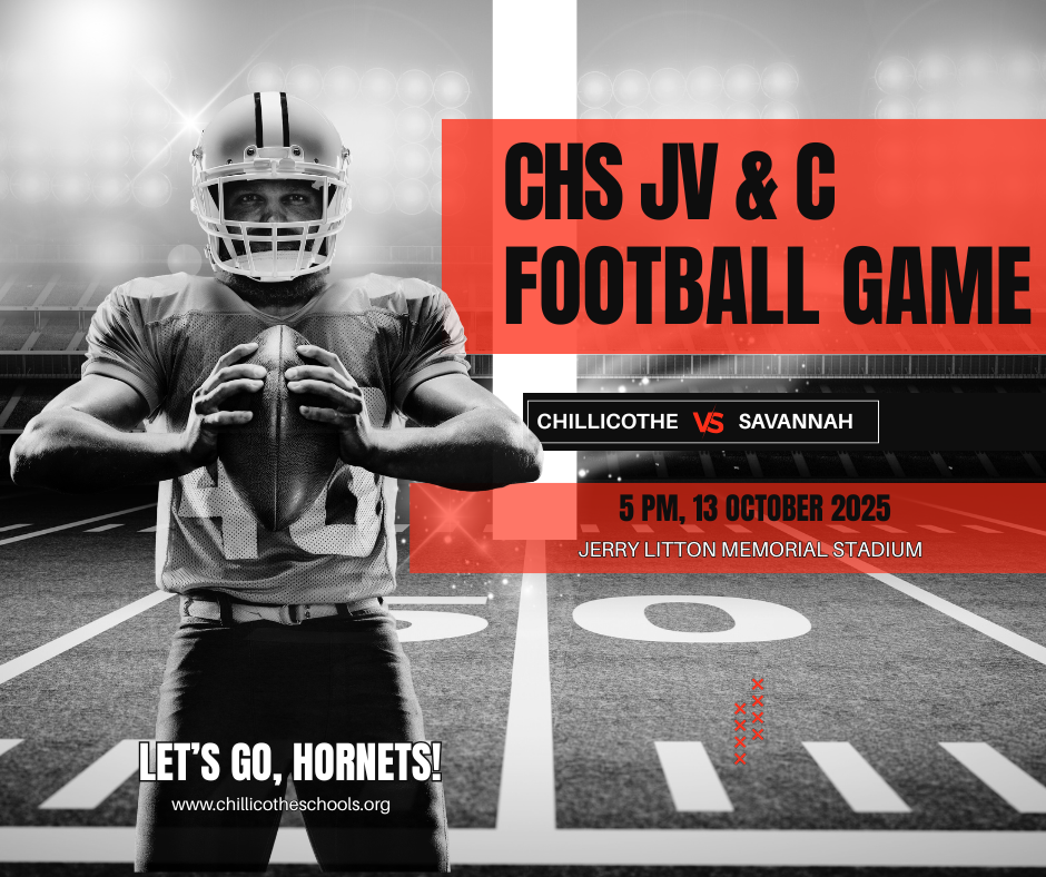 CHS JV and C Team Football game vs. Savannah at home at 5 PM.