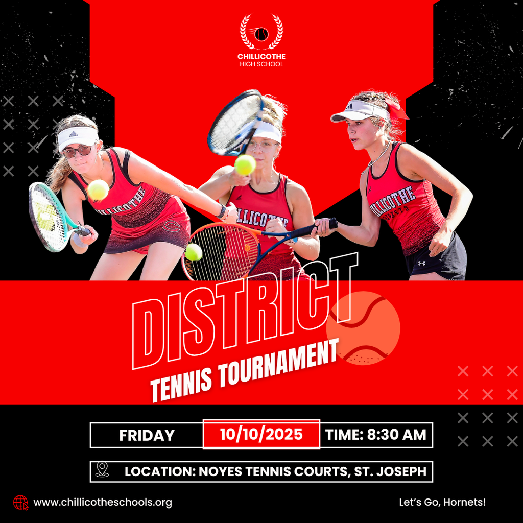 CHS Girls Tennis Individual District Tournament Friday, 10/10 at Noyes Tennis Courts at 8:30 AM.