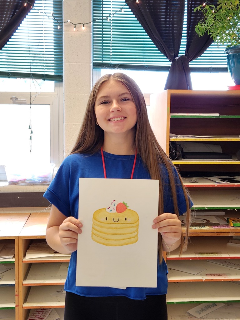 CHS  art student with project.