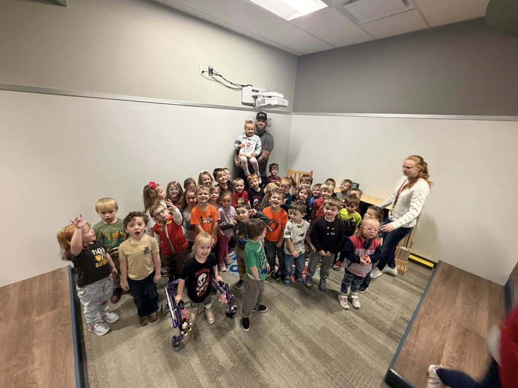Dalton Risner of the Cincinnati Bangals visited our AM Preschool Class today!