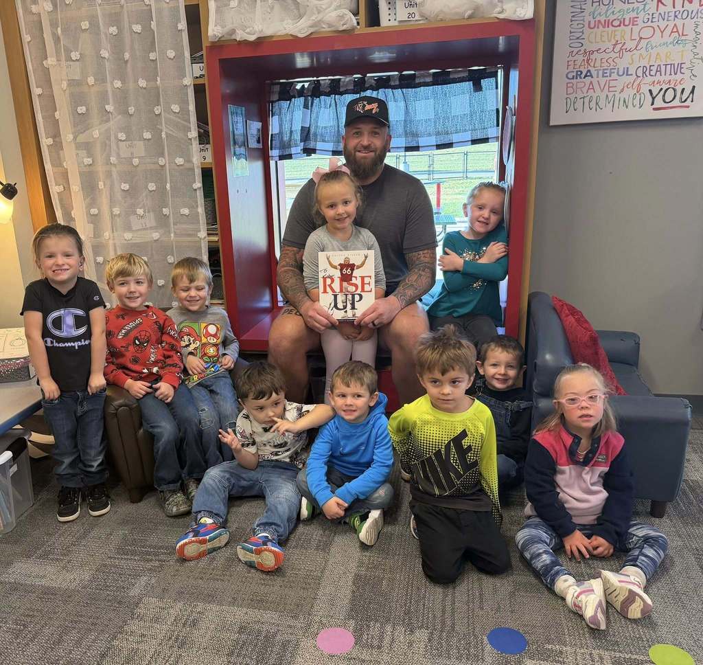 Dalton Risner of the Cincinnati Bangals visited our AM Preschool Class today!