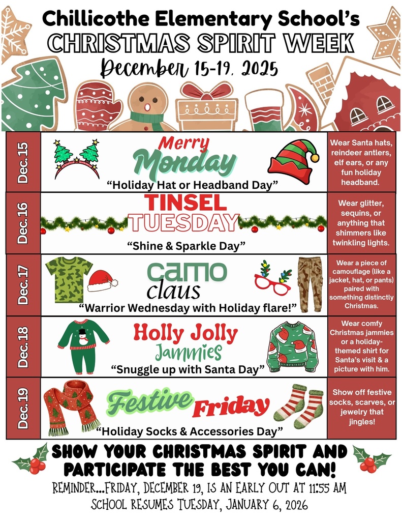 CES Holiday Spirit Week