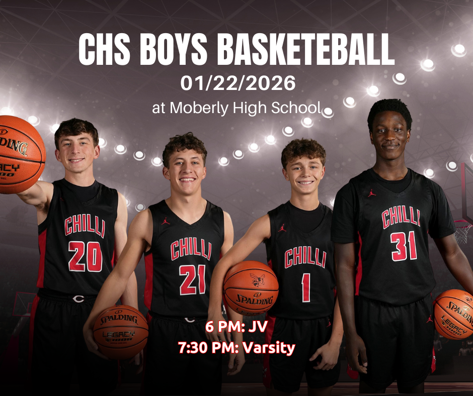 CHS Boys Basketball 01/22/2026 at Moberly High School. 6 PM: JV; 7:30 PM: Varsity.