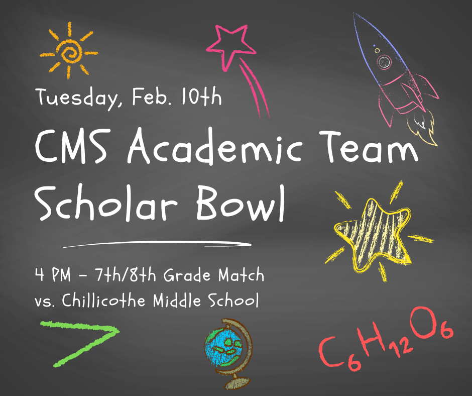 Tuesday, Feb. 10, 4 PM: CMS Academic Team Scholar Bowl at CMS