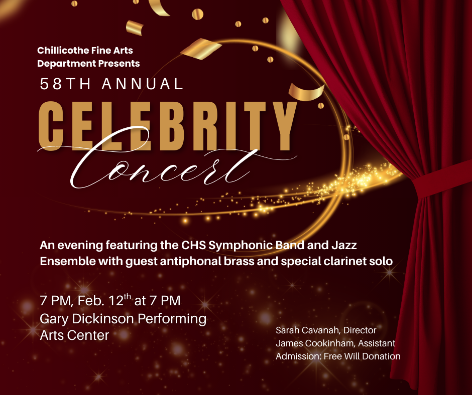 Chillicothe Fine Arts Department Presents 58th Annual Celebrity Concert 7 PM, Feb. 12th