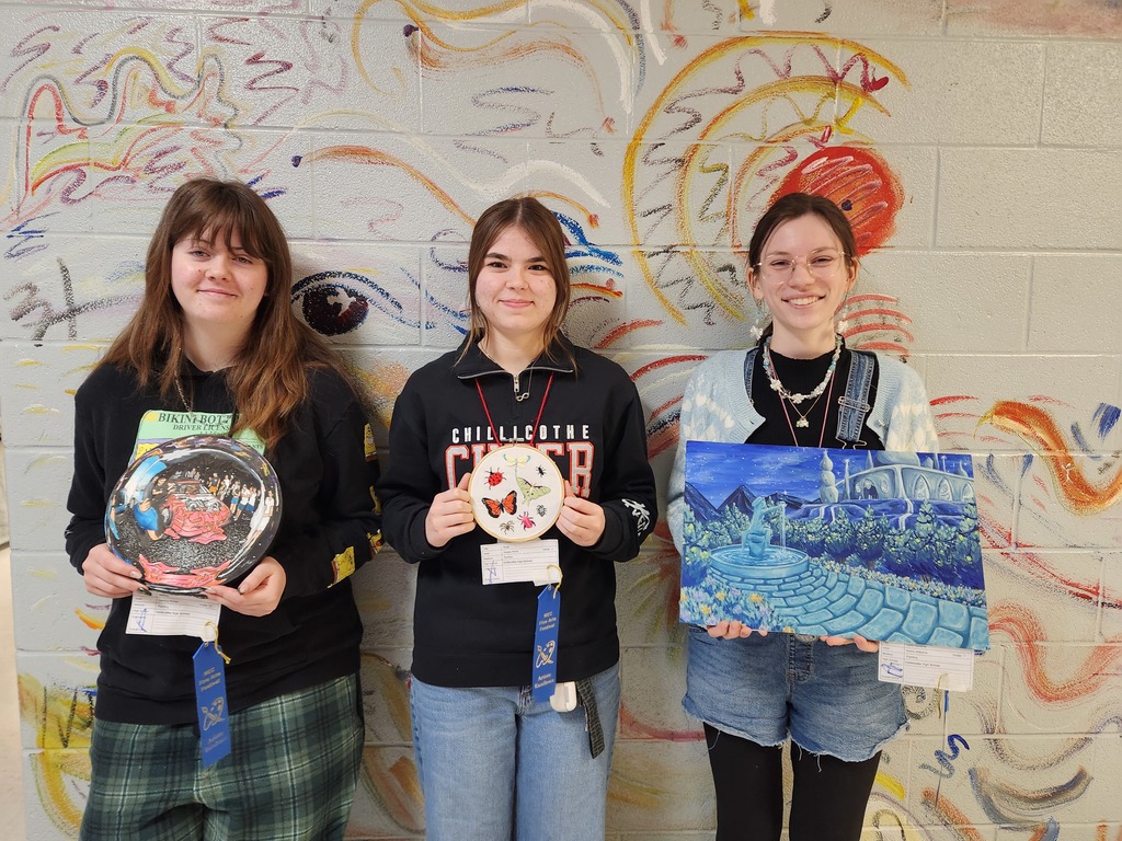Artistic Excellence Honors at the MEC Fine Arts Festival over the weekend went to the following CHS art stdents: Sterlin Richey, Keeley Ward, and Kierra Williams, who also won People's Choice!