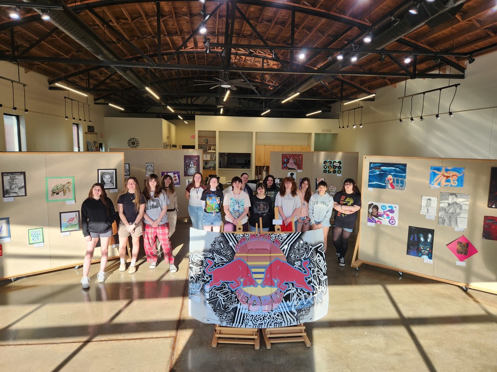 CHS Art Master Students preparing for their exhibt at the Cultural Corner