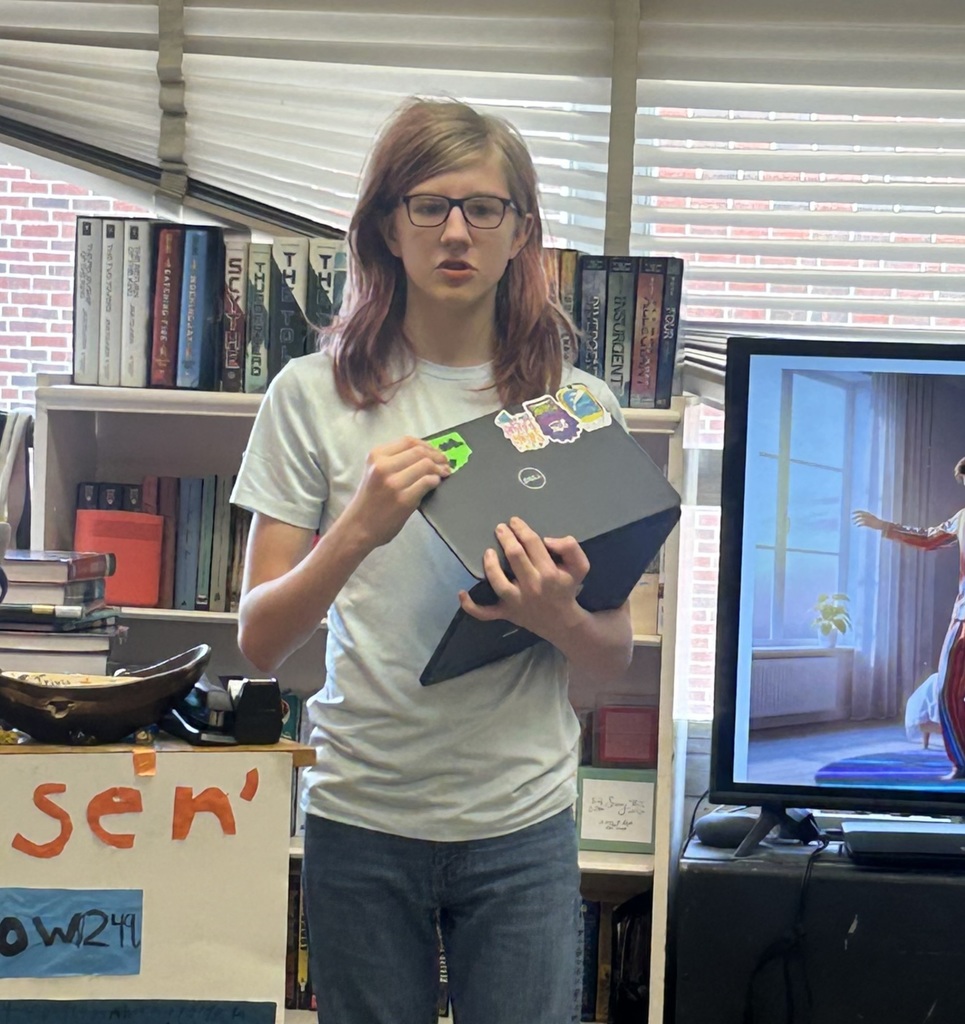 Student giving Shark Tank idea