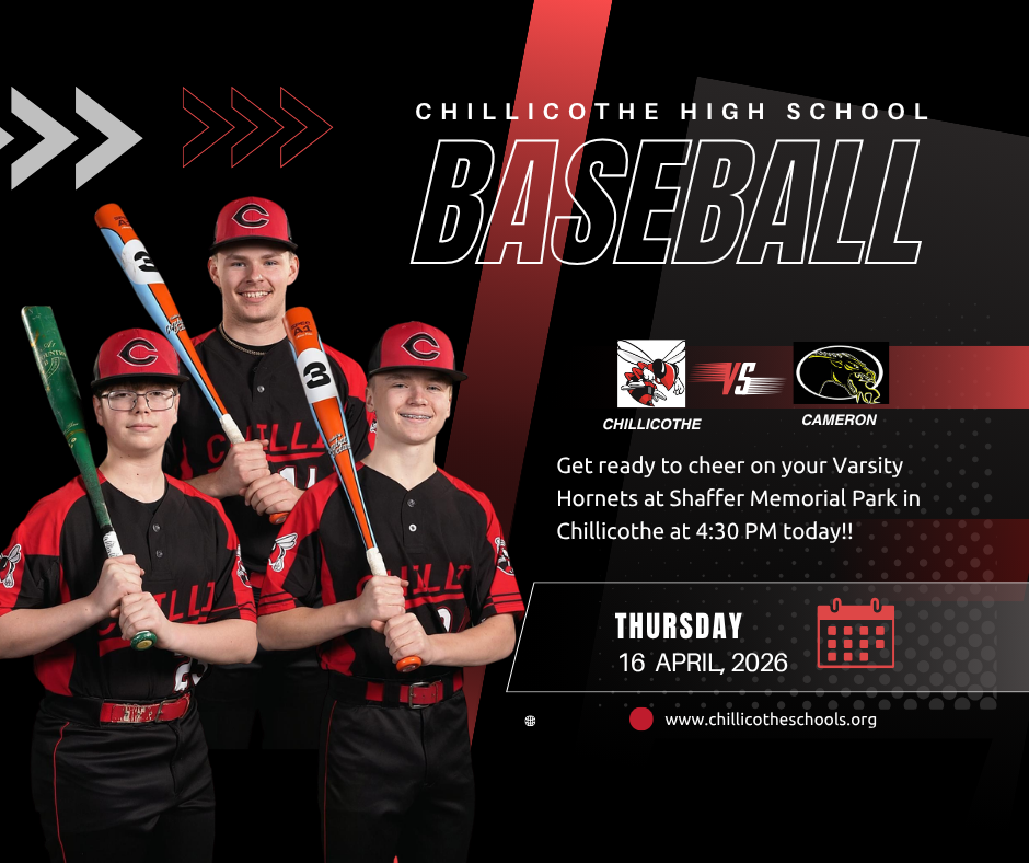 CHS Varsity Baseball is back in action! We host the Cameron Dragons today at 4:30 PM. This is a rescheduled game from yesterday. Varsity only due to low roster numbers at Cameron. Come out and support the Hornets!