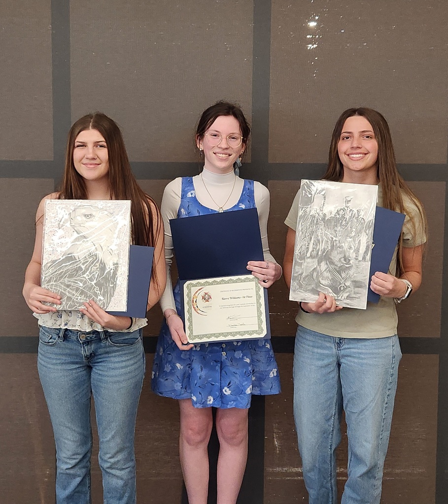 Emerie Kale (Third Place), Kierra Williams (First Place, Advanced to State), Olivia Jenkins (Second Place). 