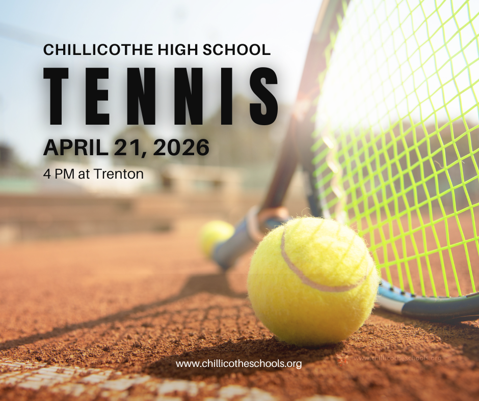 Good luck to our CHS Tennis team as they head to Trenton today! Match time is 4 PM—play with confidence, stay positive, and represent Chillicothe with pride. Hornet Nation is cheering for you! Let’s go Hornets!