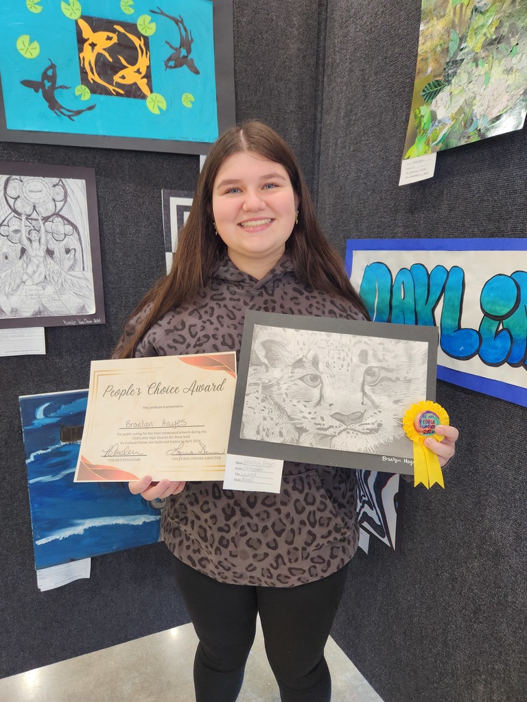 People’s Choice Award: Braelyn Hayes — grid drawing of a leopard