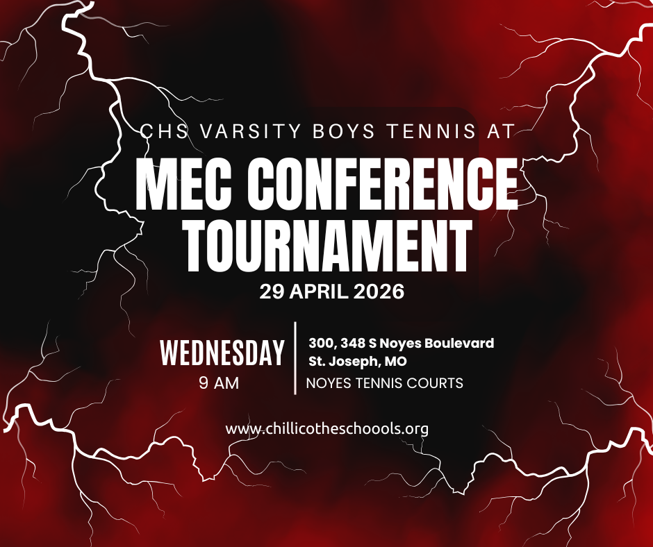 Good luck to our CHS Boys Varsity Tennis team today as they compete in the MEC Tournament in St. Joseph! Play tough, stay focused, and bring home some great wins. Go Hornets! 🎾🐝