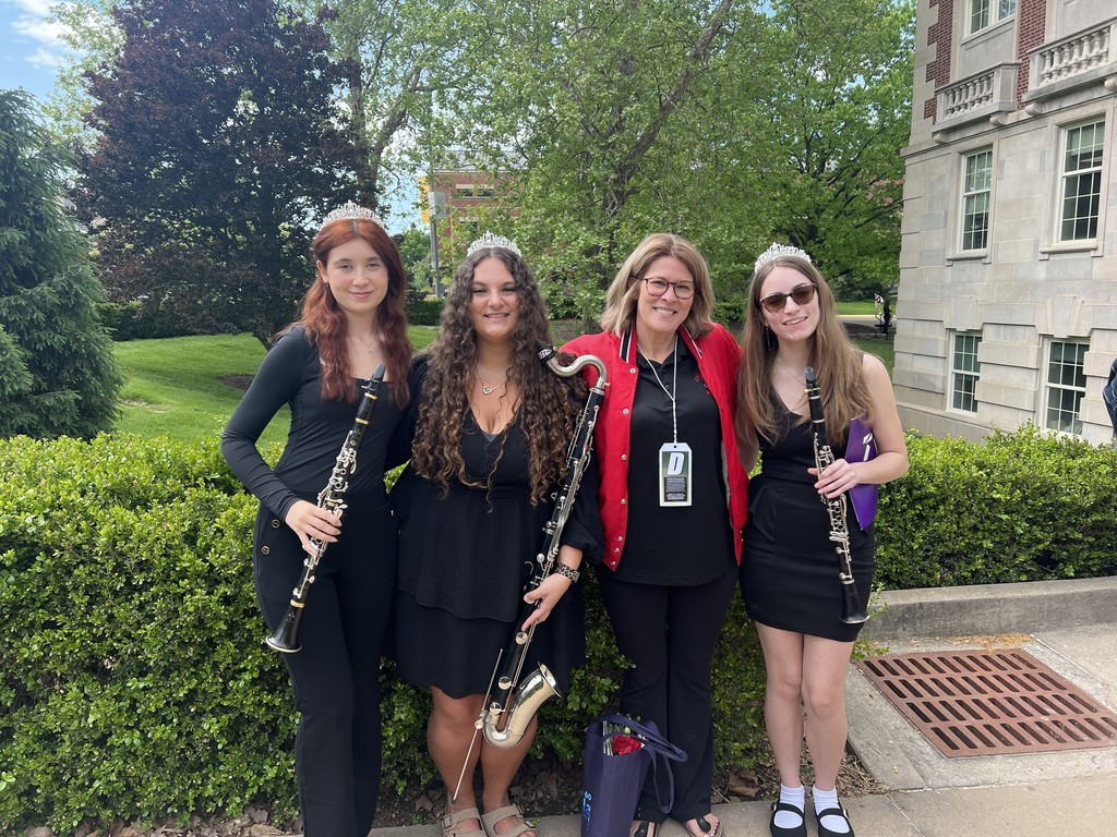 Three Reeed Queens, Clarinet Trio: Helena Hengland, Kelly Hopper and Ava Lance with Mrs. Sarah Cavanah.