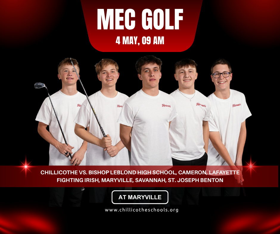 Chillicothe High School Varsity Golf at Maryville today, May 4, 2026. Chillicothe vs.  Bishop LeBlond High School, Cameron, Lafayette Fighting Irish, Maryville, Savannah, St. Joseph Benton @ Mozingo Lake Recreational Park Golf Course. www.chillicotheschools.org