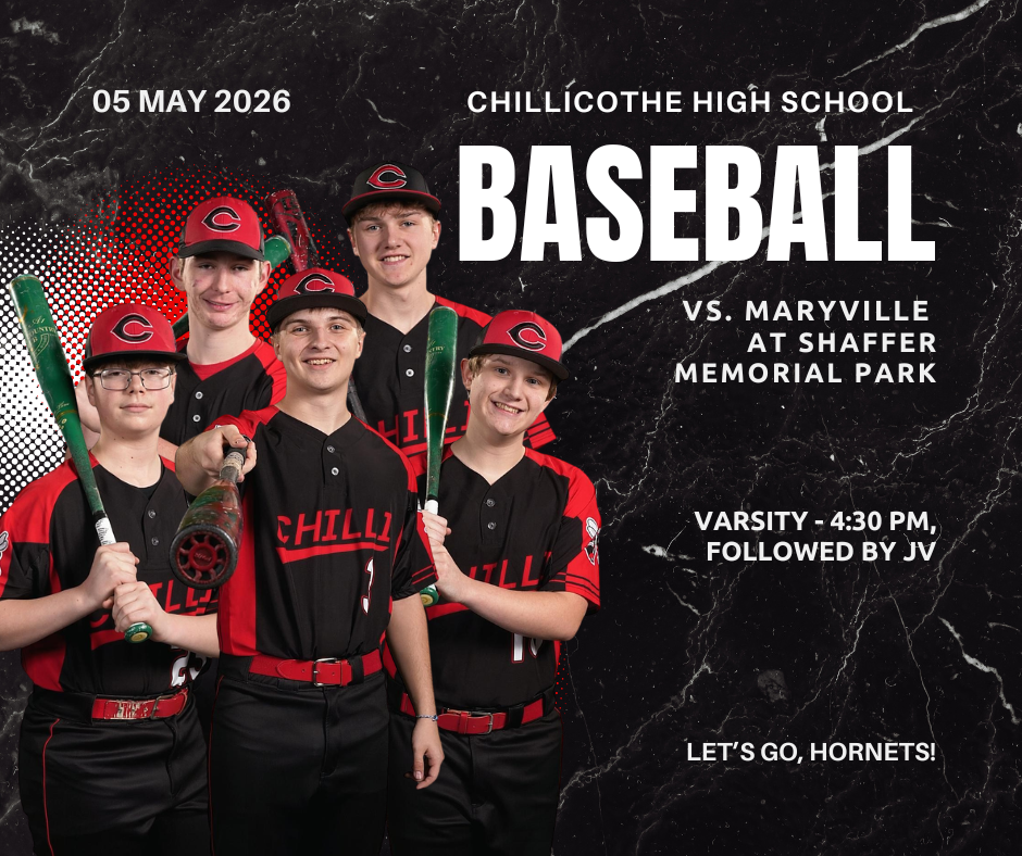 CHS Baseball is home today vs. Maryville! Varsity first pitch is at 4:30 PM, with the JV game to follow. Come out, cheer loud, and support our Hornets! ⚾️ Let's Go, Hornets!
