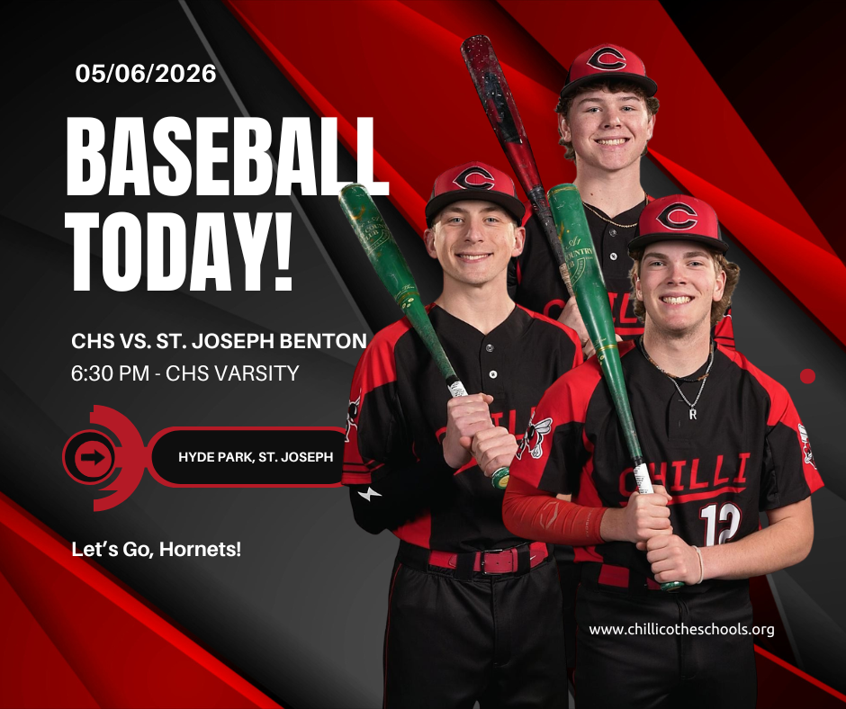 CHS Boys Varsity Baseball is headed to St. Joseph tonight to take on Benton! First pitch is at 6:30 PM. Safe travels, Cavaliers—good luck and play hard! ⚾️