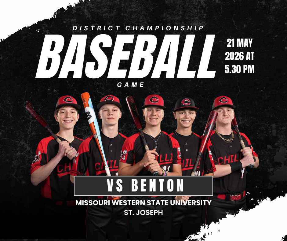 Hornets win! CHS varsity baseball defeated Lafayette 7-2 last night and is headed to the District Championship! They’ll take on Benton at Missouri Western on Thursday at 5:30 PM. Let’s pack the stands and cheer them on!