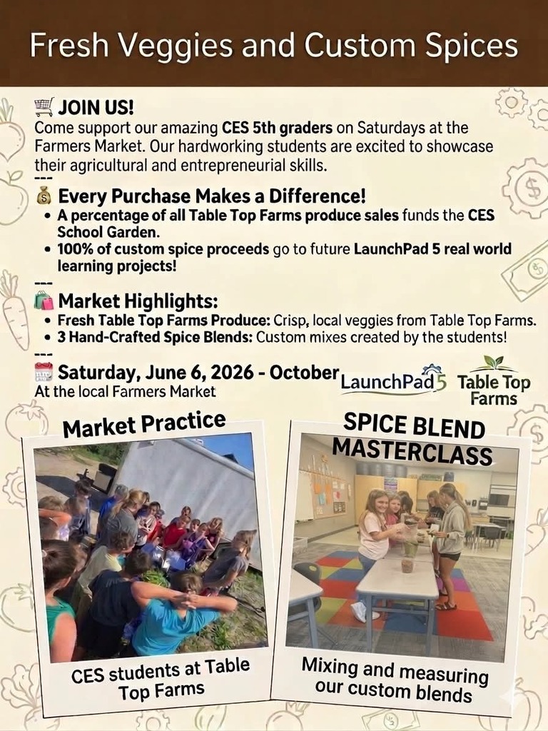 Stop by the Farmer’s Market this Saturday and support our CES students! They’ve been working on an awesome hands-on, real-world project in partnership with a local farmer—come check it out.