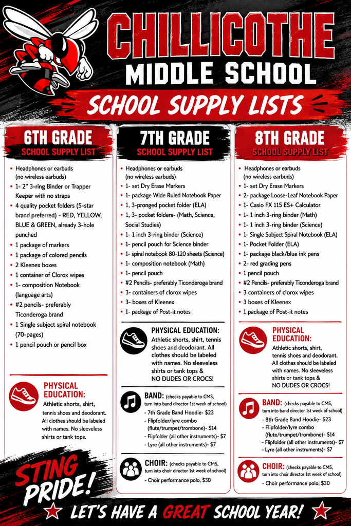 2026-27 CMS School Supplies