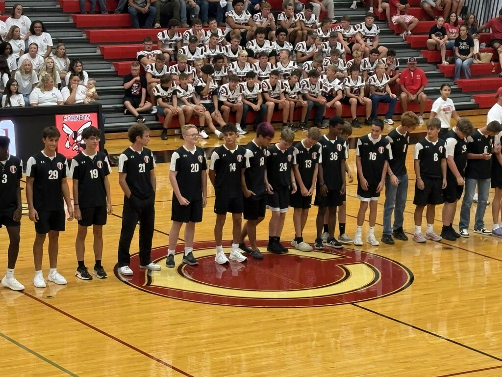 The CHS Soccer team is introduced during Meet the Hornets last night.