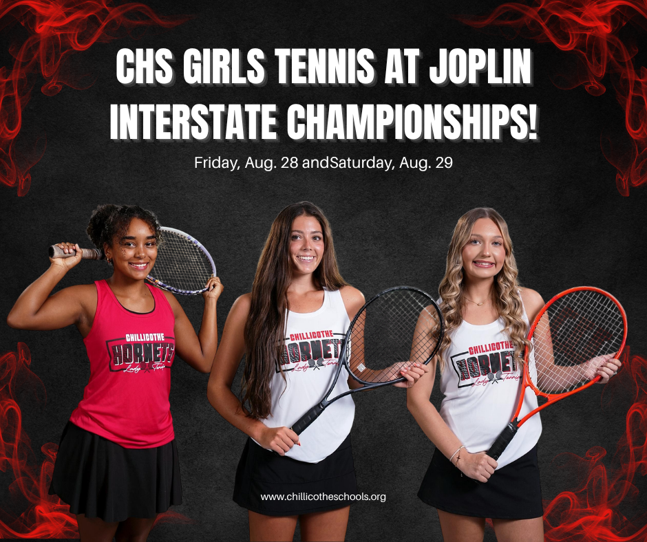 Adriana Moore, Leighton Kelly and Lydia Bonderer. CHS Girls Tennis at Jopin Interstate Championships! Friday, Aug. 28 and Saturday, Aug. 29th.