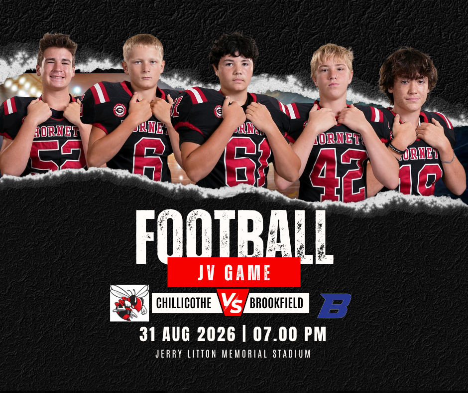 Eli Gratton, Stattler Wiebers, Ace Minnis, Rowdy Miller and Jacob Gatson. Football JV Game. Chillicothe vs. Brookfield. Aug. 31 at 7 PM at Jerry Litton Memorial Stadium.