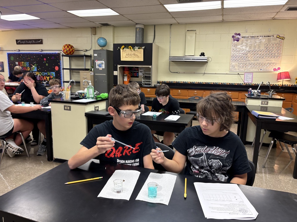 7th Grade Science Students working in class.